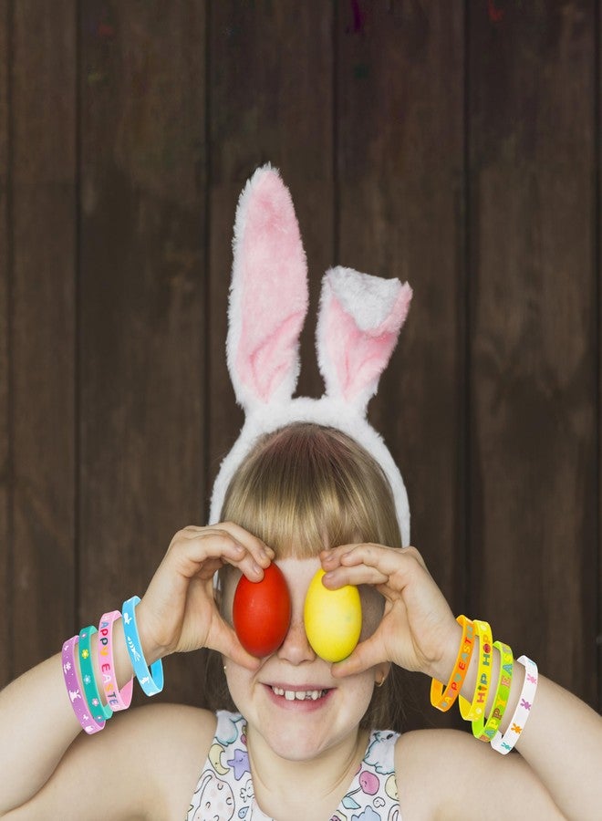 Moon Boat 74pcs Easter Basket Stuffers Wristbands for Kids, Egg Fillers Bulk , Rubber Wristband Gifts, Party Favors for Boys Girls - Image 3